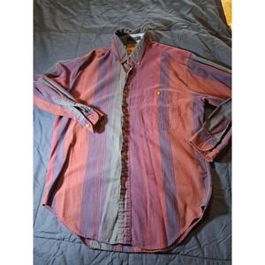 Vintage Chaps Ralph Lauren Shirt Mens Medium Red Plaid Flannel Made in USA 90s